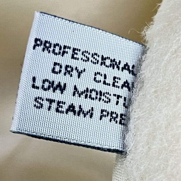 PAVILION Petites Vintage 80's Winter White 100% Wool Swing Coat Union Made Sz L - Picture 10 of 12